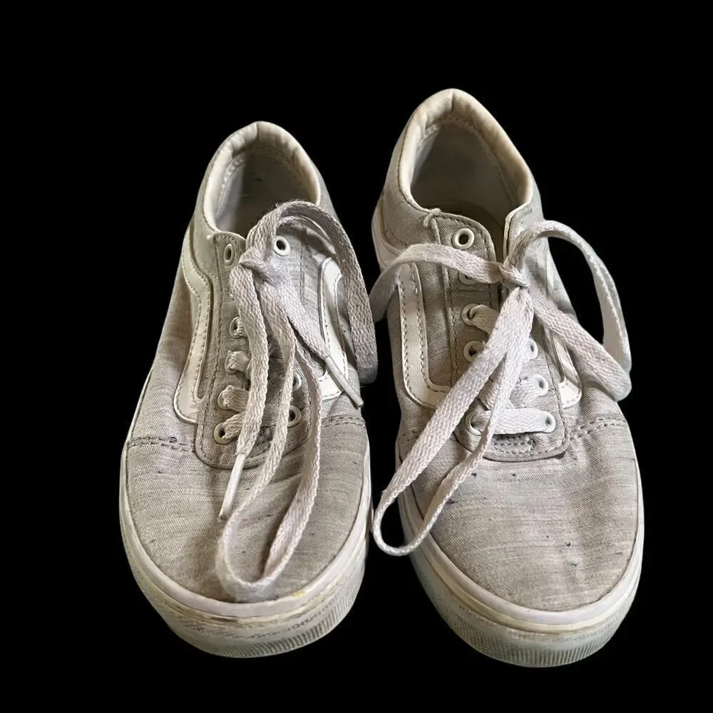 Vans Old‎ Skool Speckle Jersey Grey White Women's 7.5 Skater Shoes
